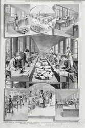 Vrouwen die korsetten maken, 1884